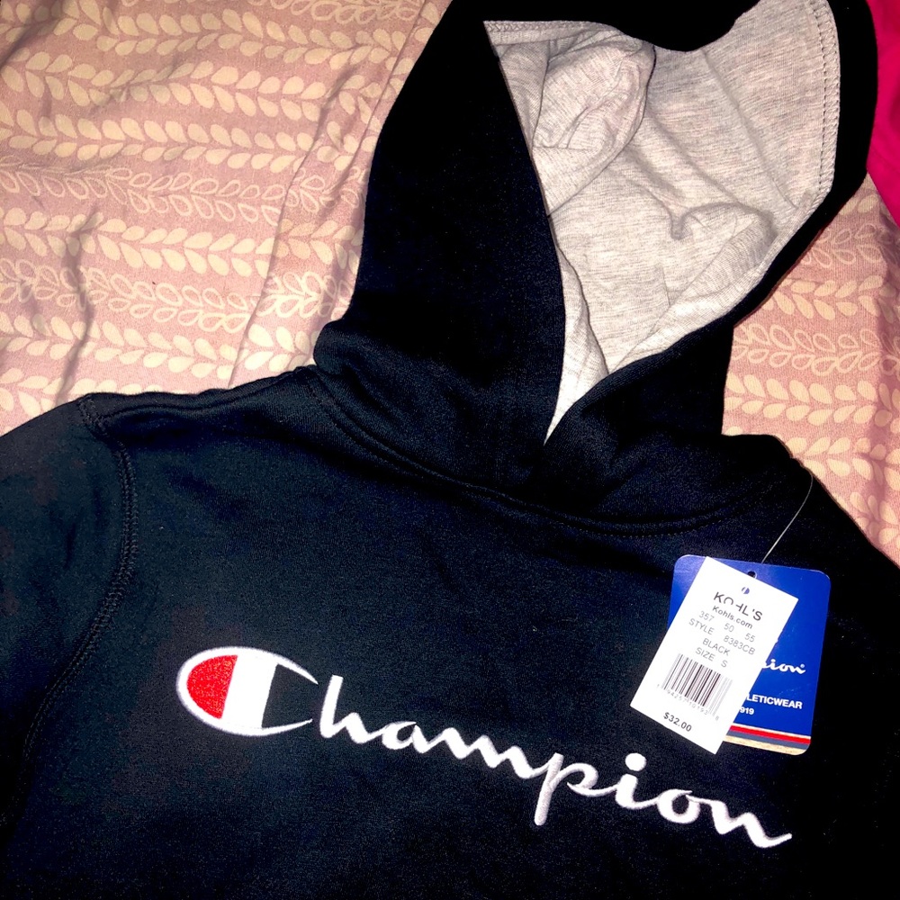 Small Black Champion Pullover Hoodie